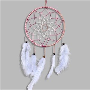 Handmade Pink and White Dreamcatcher